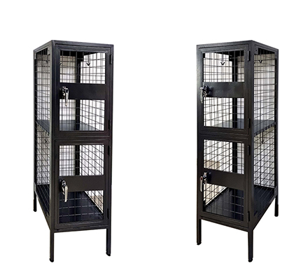 SFS steel mesh locker in double tier with feet
