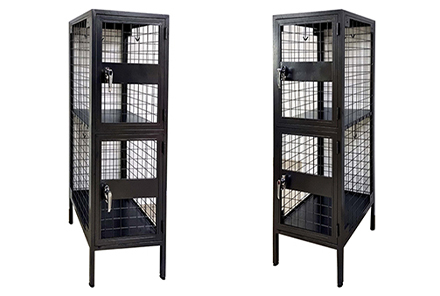 SFS steel mesh locker in double tier with feet