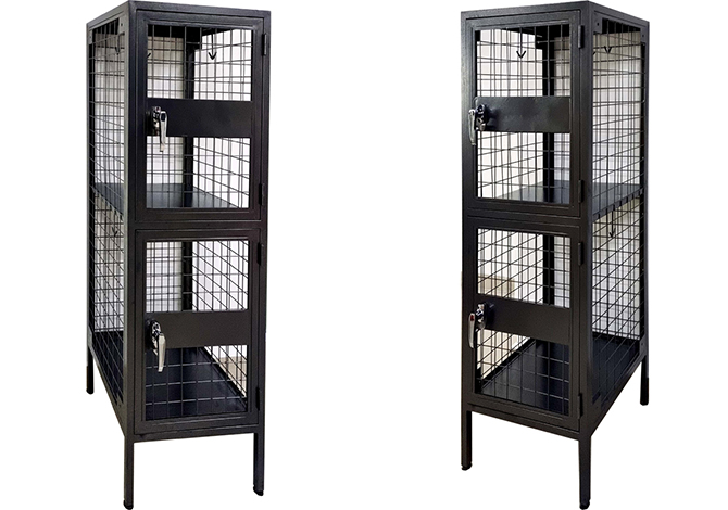 SFS steel mesh locker in double tier with feet