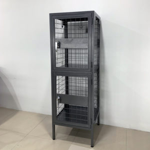 SFS steel mesh locker in double tier with feet
