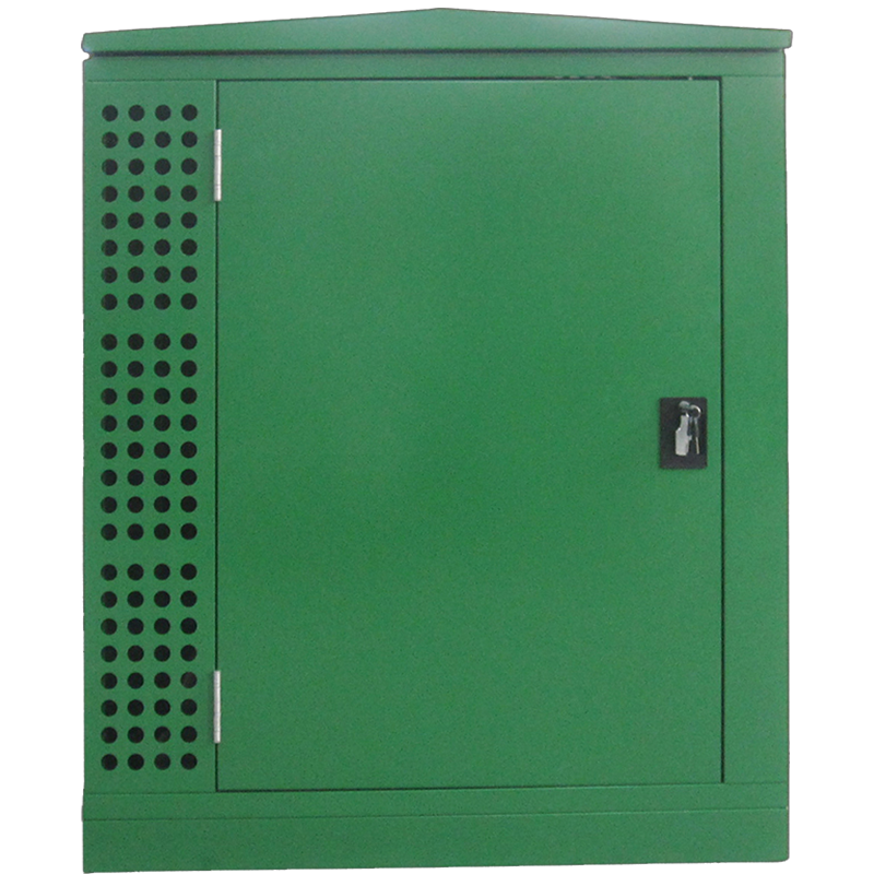 Green bike shelter locker for outdoor
