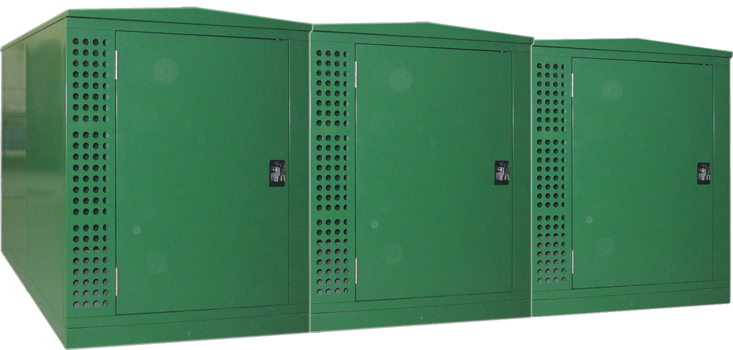 Bike shelter locker for double bikes storage