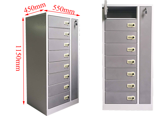 Steel laptop charging locker with digital lock