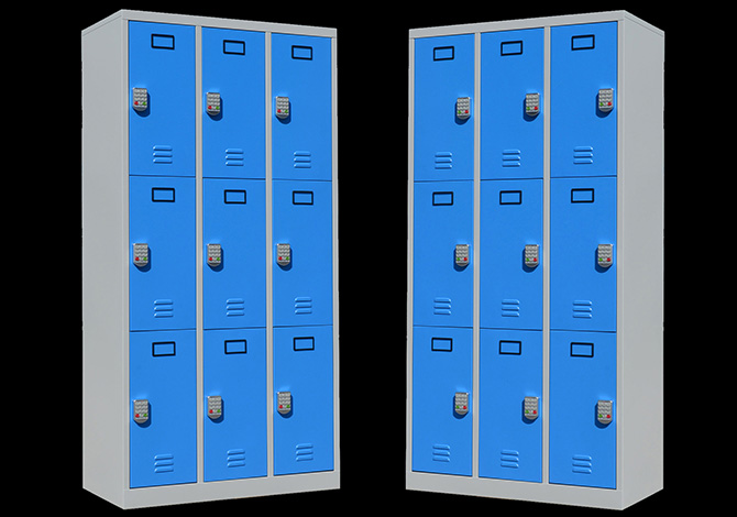 SFS Metal Locker for Storage Clothes with Nine Doors in Blue SFS-SL-001