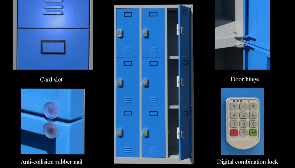 SFS Metal Locker for Storage Clothes with Nine Doors in Blue SFS-SL-001