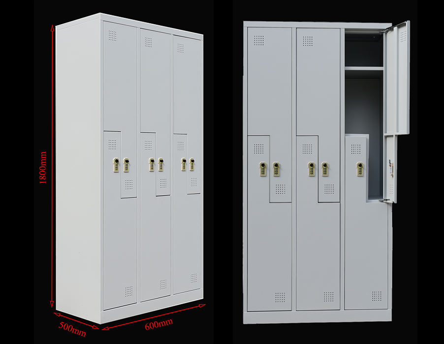 SFS Steel Wardrobe Locker for Storage Clothes with Six Doors in Offwhite-SFS-WL-013