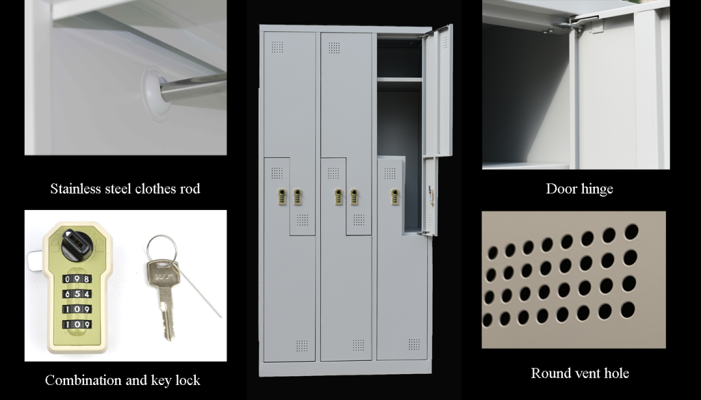 SFS Steel Wardrobe Locker for Storage Clothes with Six Doors in Offwhite-SFS-WL-013