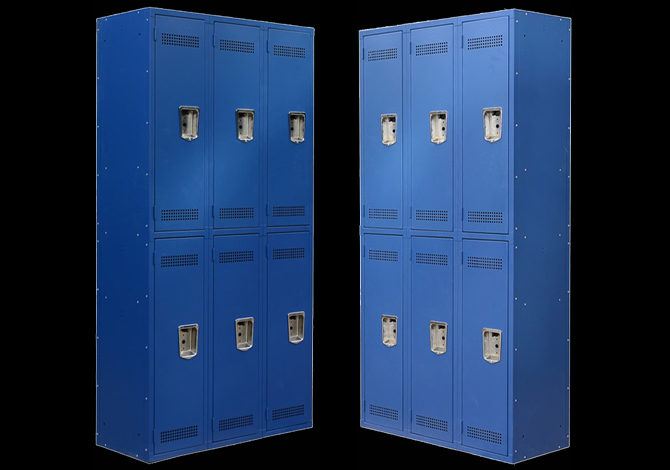 SFS Steel Wardrobe Locker for Storage Clothes with Six Doors in blue-SFS-WL-006