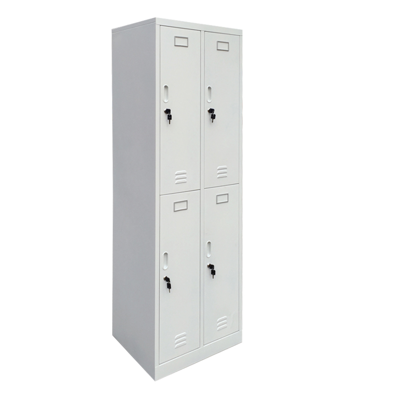 SFS Metal Double Wardrobe Locker for Storage Clothes with Four Doors in White-SFS-WL-004