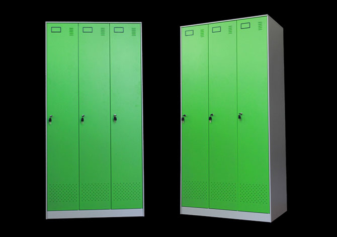SFS Metal Wardrobe Locker for Storage Clothes with Three Doors in Green-SFS-WL-005