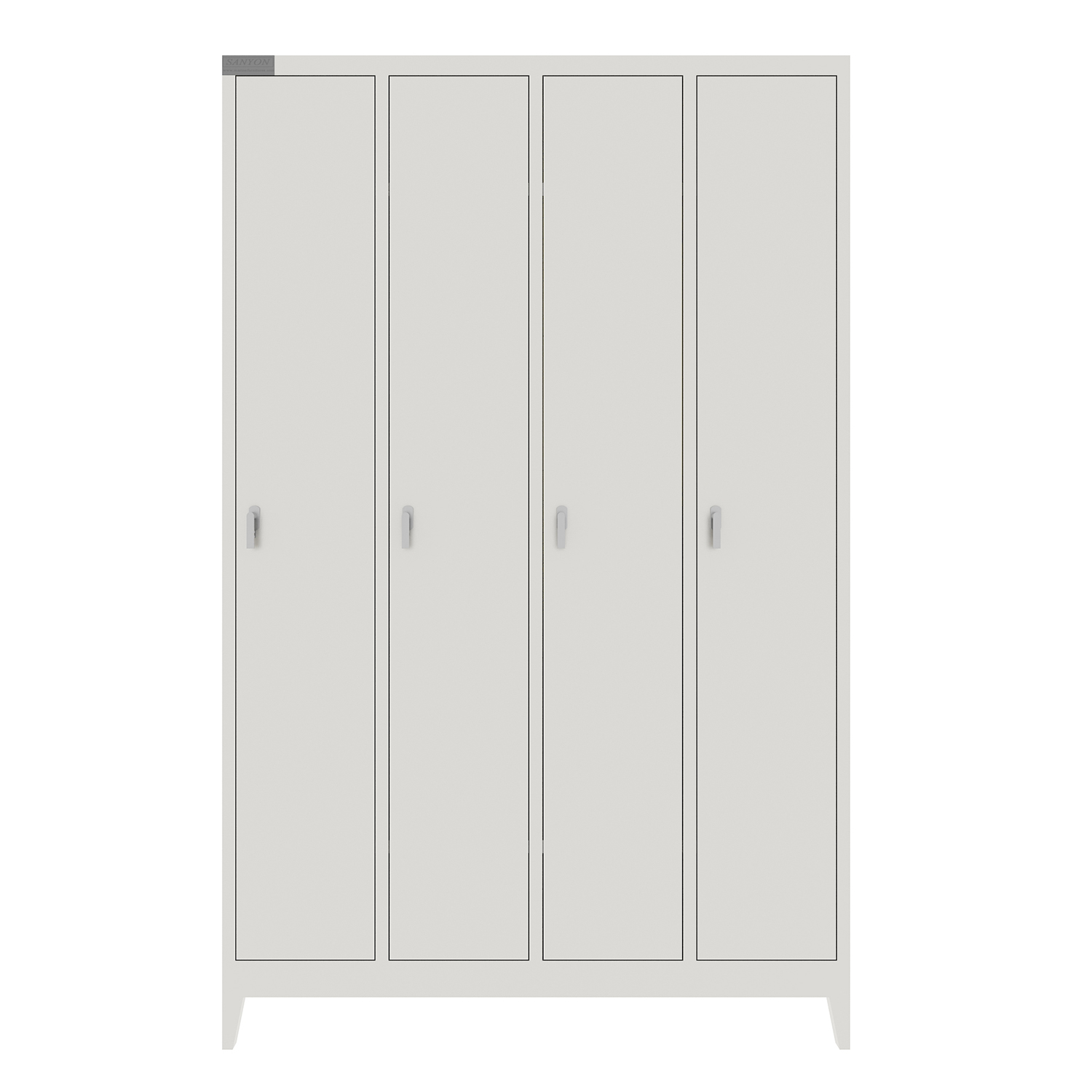 SFS Metal Wardrobe Locker for Storage Clothes with Four Doors in White-SFS-WL-007