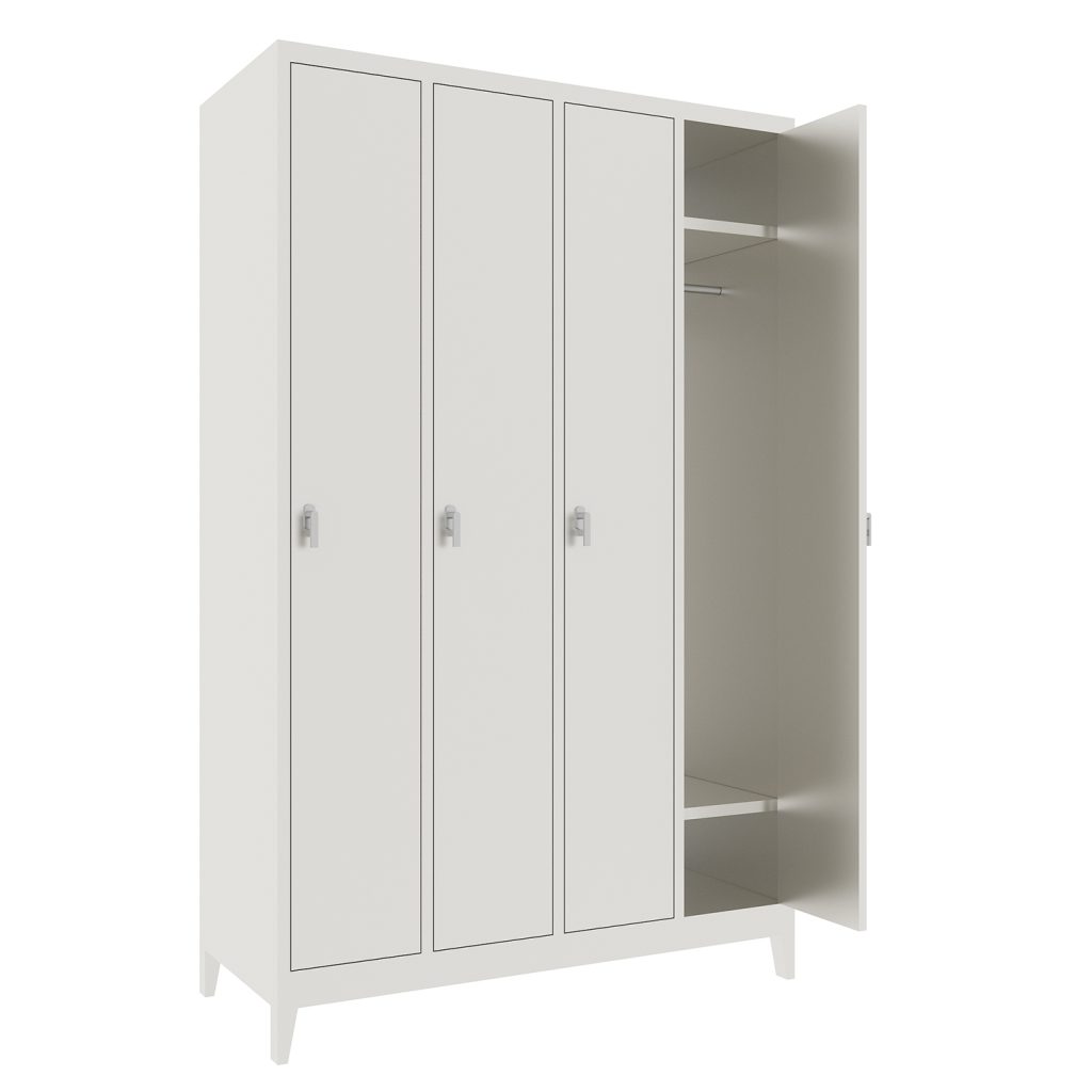 SFS Metal Wardrobe Locker for Storage Clothes with Four Doors in White-SFS-WL-007
