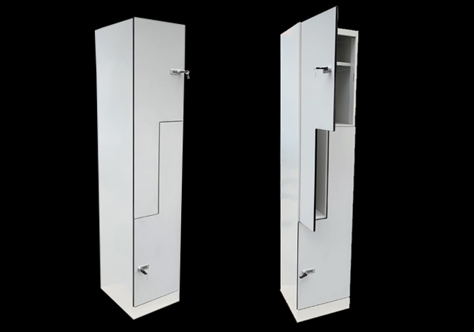 SFS Metal Wardrobe Locker for Storage Clothes with Two Doors in White-SFS-WL-010