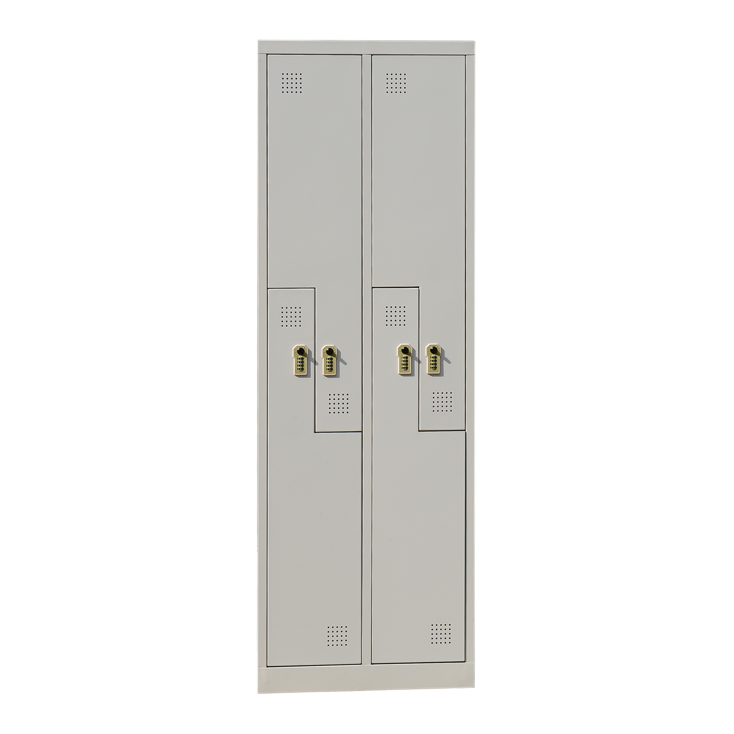 SFS Metal Double Column Wardrobe Locker for Storage Clothes with Four Doors in White-SFS-WL-012