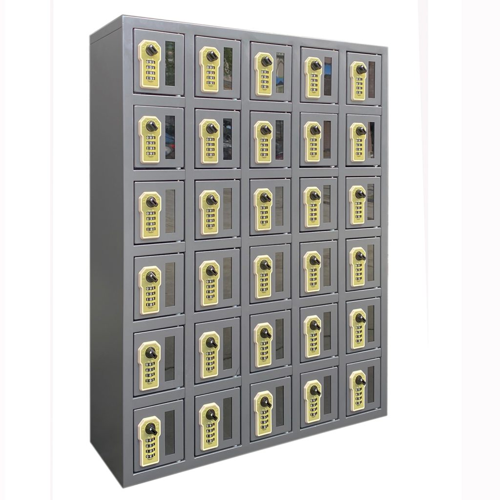 SFS Metal Locker for Cellphone Storage in 30 Doors in Grey Color-SFSMSL-005