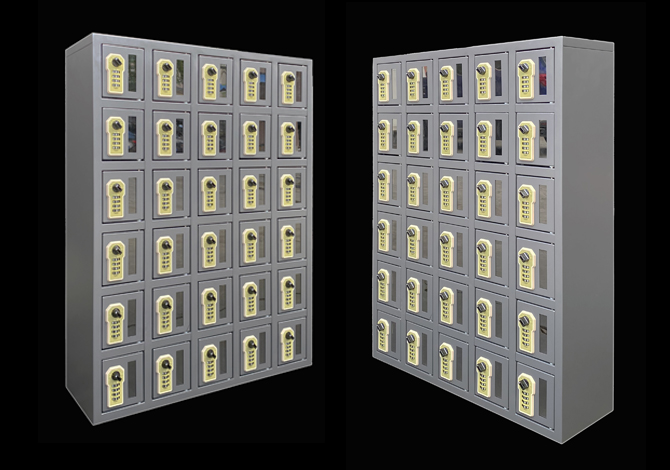 SFS Metal Locker for Cellphone Storage in 30 Doors in Grey Color-SFSMSL-005