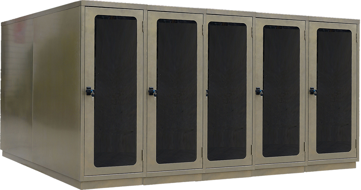 Small bike locker with acrylic door