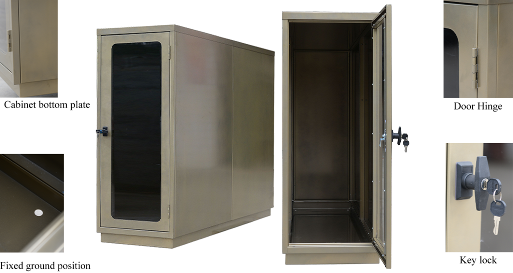 Small bike locker for bike storage with handle key lock