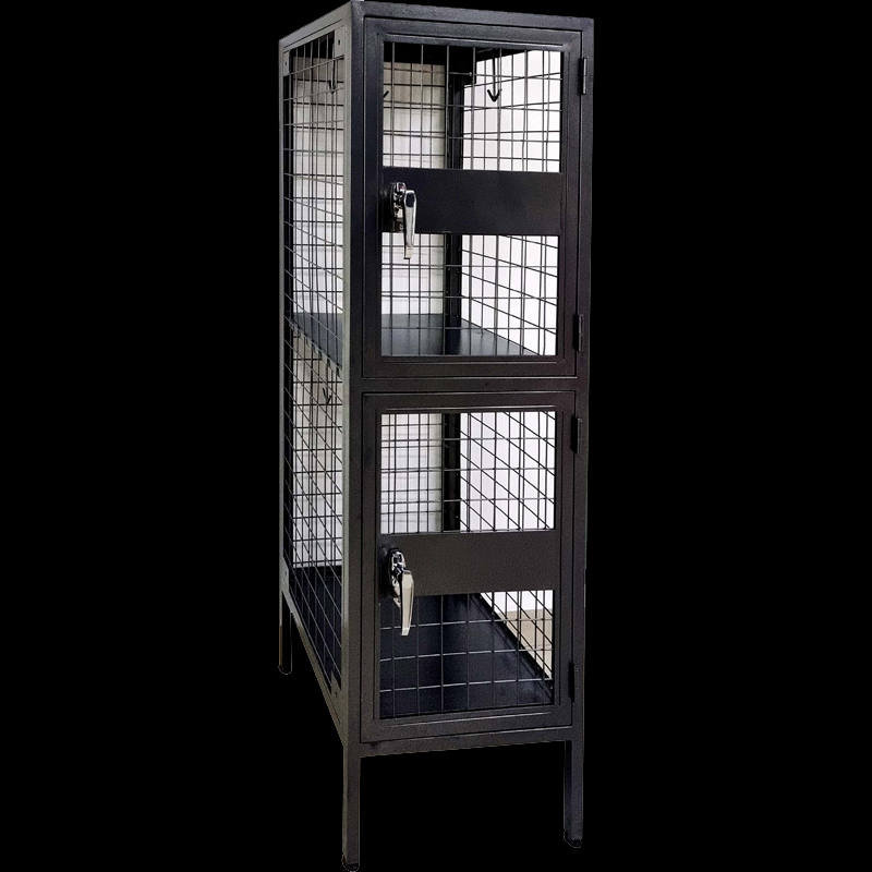 MESH industrial storage cabinet locker with solid steel shelf and hooks