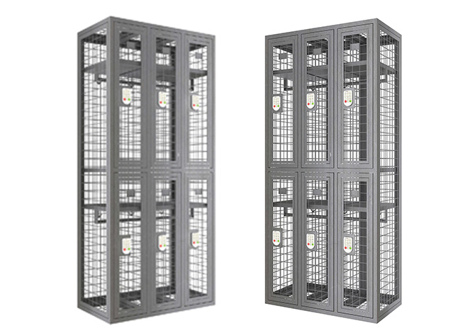 SFS Metal Mesh Locker for Clothes Storage with Six Doors in Black color-SFS-MSL-009