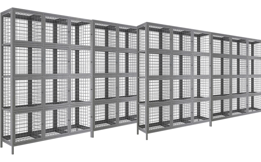 metal mesh 12 compartments locker with stand leg