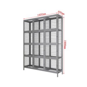 SFS Metal Mesh Locker for Personal Goods or Tools Storage with Twelve Doors in Black-SFS-MSL-010