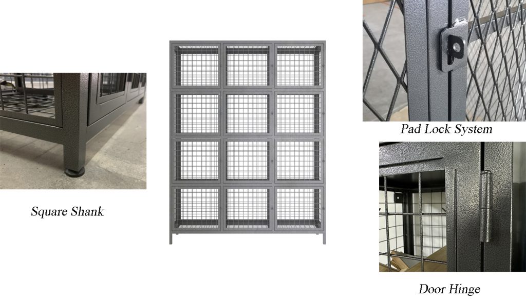 SFS Metal Wire Mesh Storage Locker for Personal Goods or Tools With 12 Doors in Black-SFS-MSL-010

