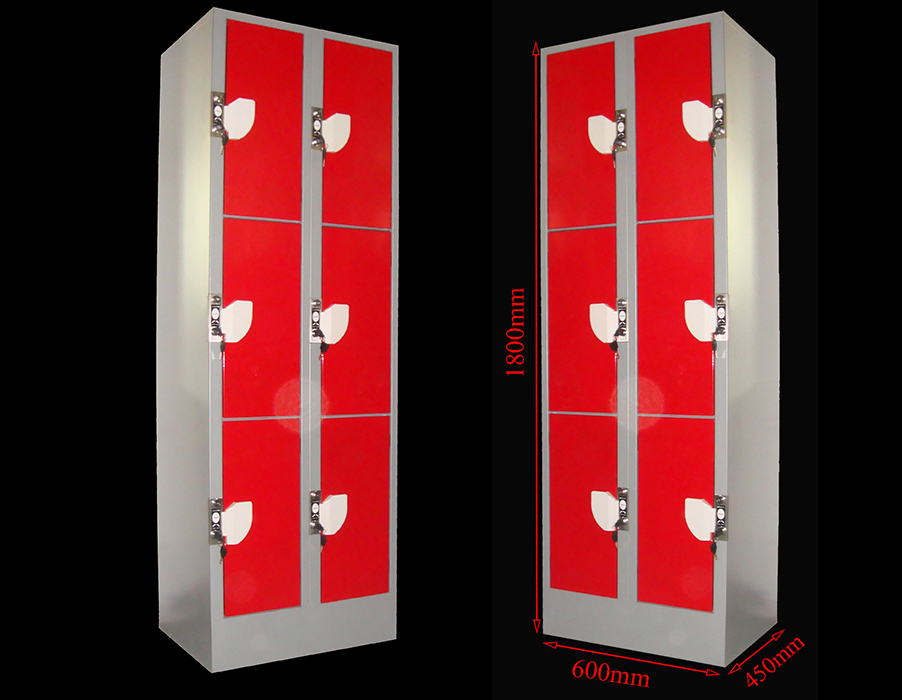 SFS Metal Coin Locker for Storage Personal Goods with Six Doors in Multi Color-SFS-CL-001