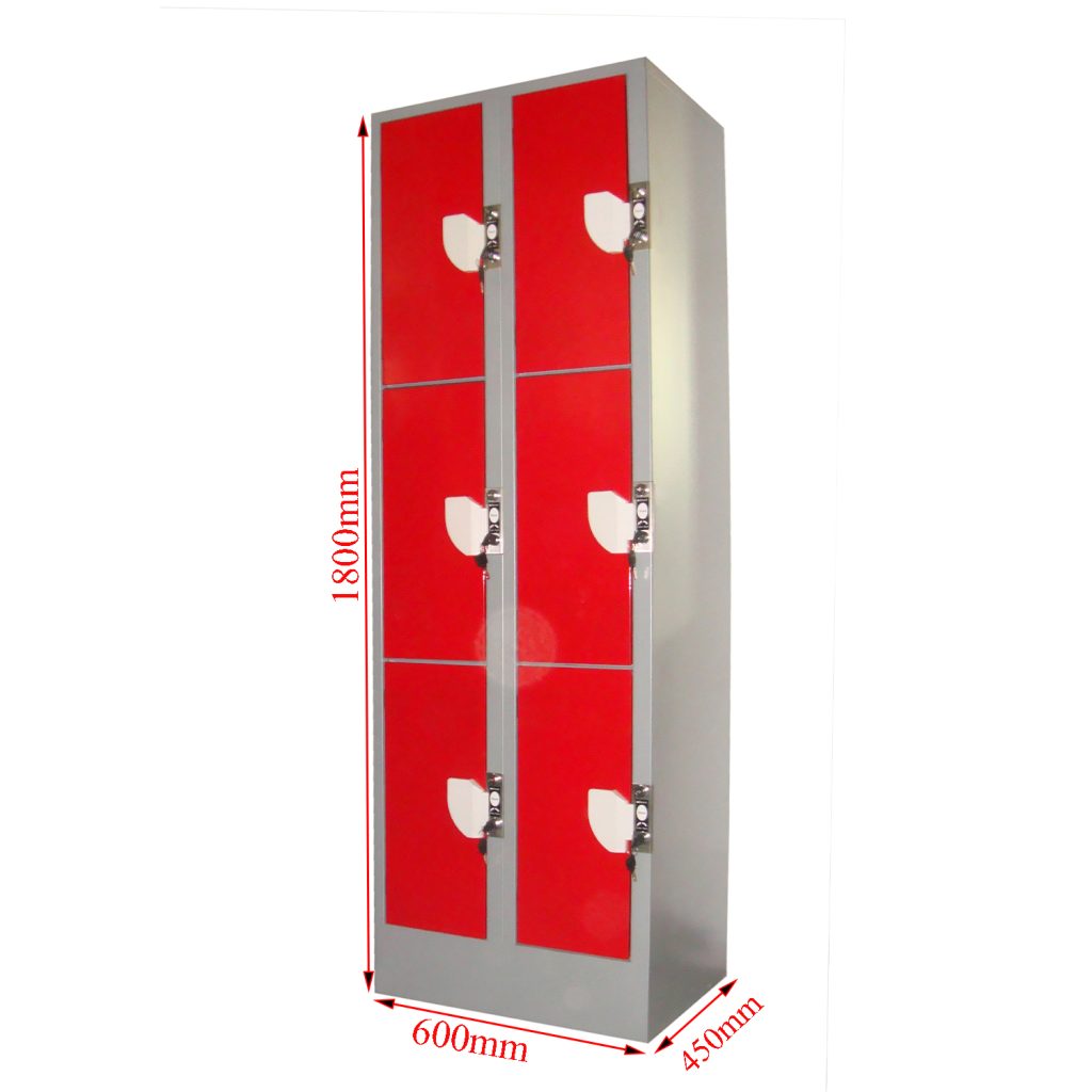 SFS Metal Coin Locker for Storage Personal Goods with Six Doors in Multi Color-SFS-CL-001