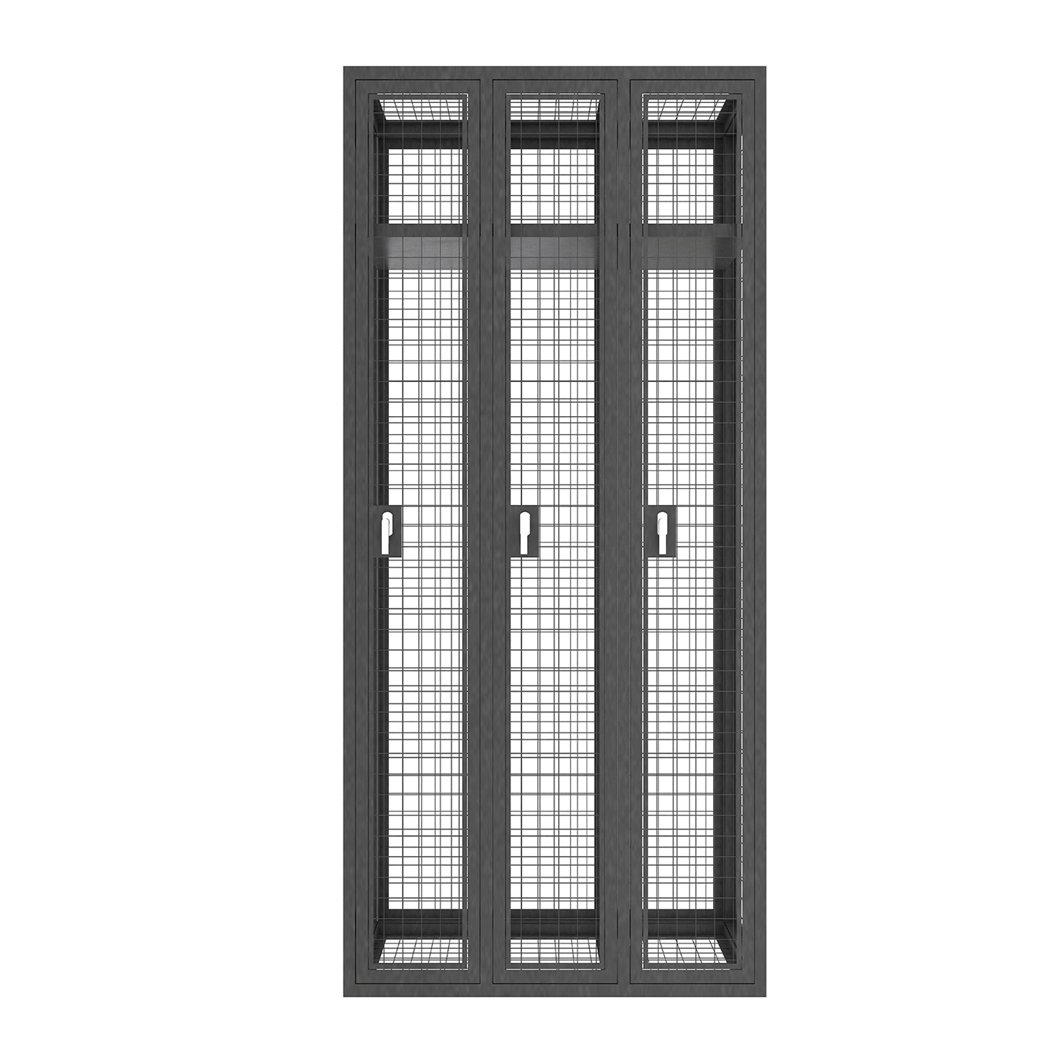SFS Metal Mesh Locker for Clothes Storage with Triple Doors in Black color-SFS-MSL-007