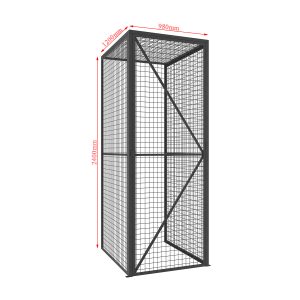 SFS Metal Wire Mesh Locker for Mini Warehouse Storage with Single door in Black Color-SFS-MSL-002