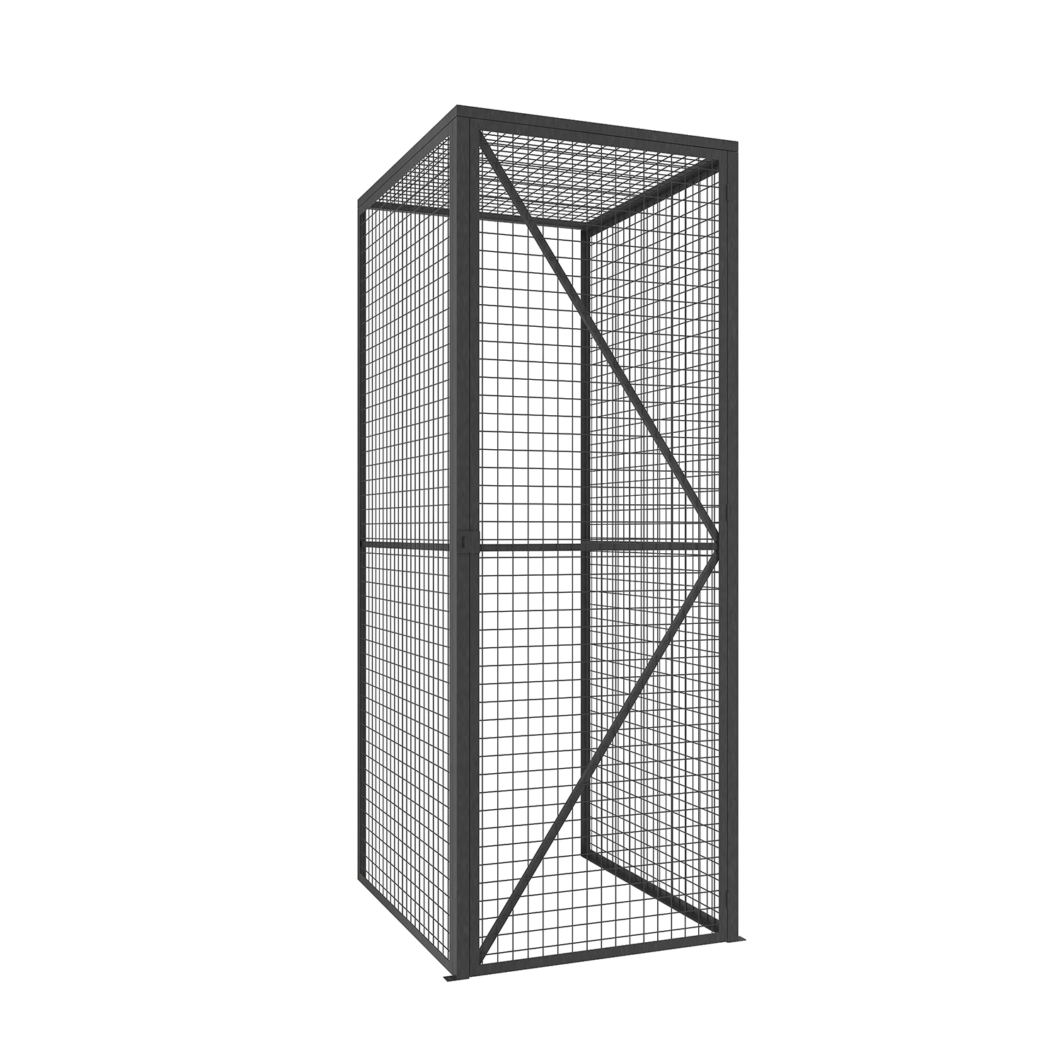SFS Metal Wire Mesh Locker for Mini Warehouse Storage with Single door in Black Color-SFS-MSL-002