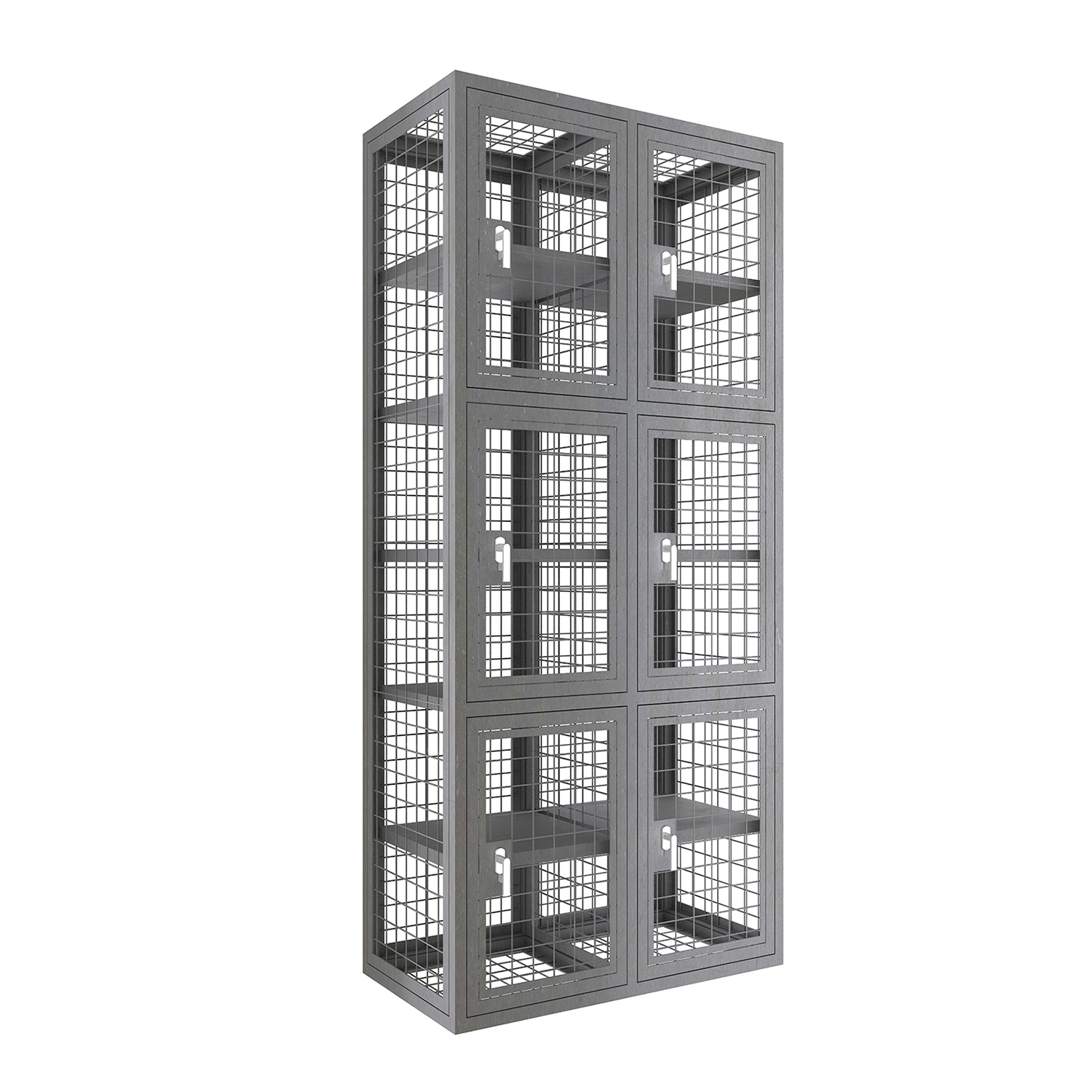 SFS Metal Mesh Locker for Personal Goods or Tools Storage with Six Doors in Black Grey-SFS-MSL-008