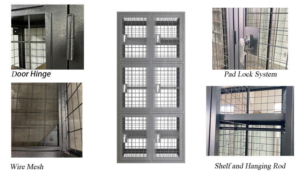 SFS Metal Storage Mesh Locker with Six Doors in Grey Color-SFS-MSL-008