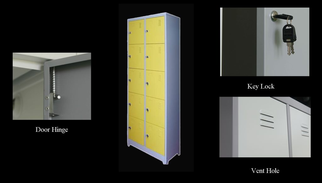 SFS Metal Locker for Storage Clothes with Ten Doors in Green SFS-SL-002