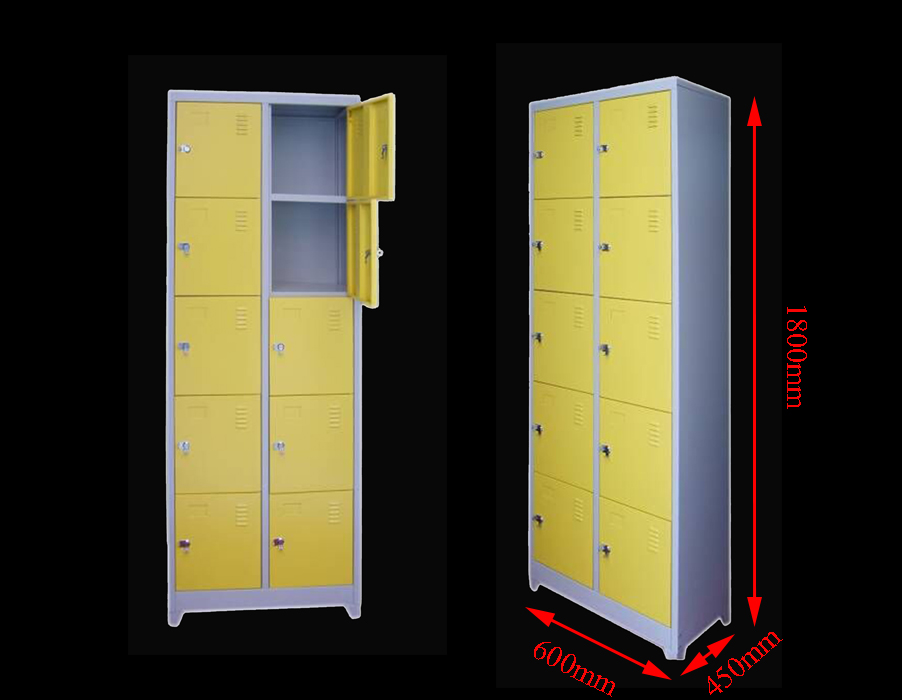 SFS Metal Locker for Storage Clothes with Ten Doors in Green SFS-SL-002