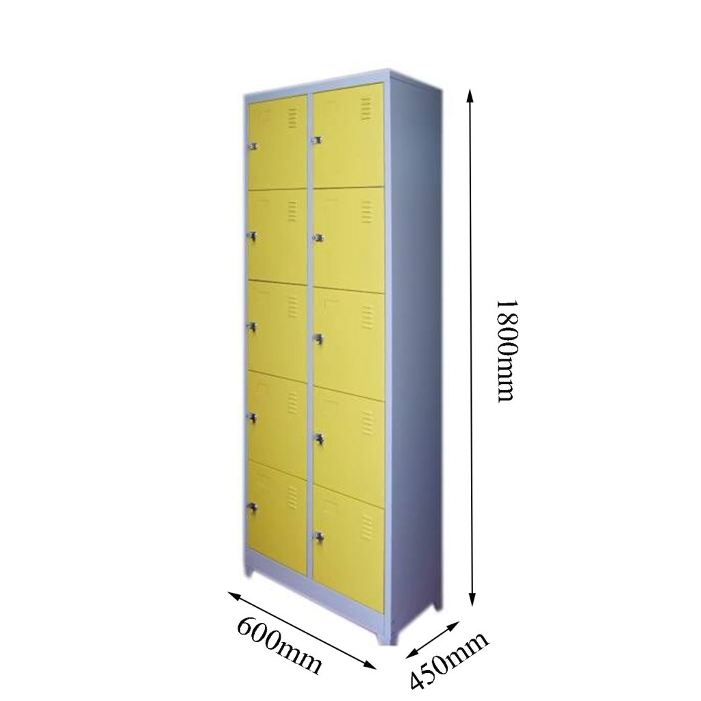 SFS Metal Locker for Storage Clothes with Ten Doors in Green SFS-SL-002