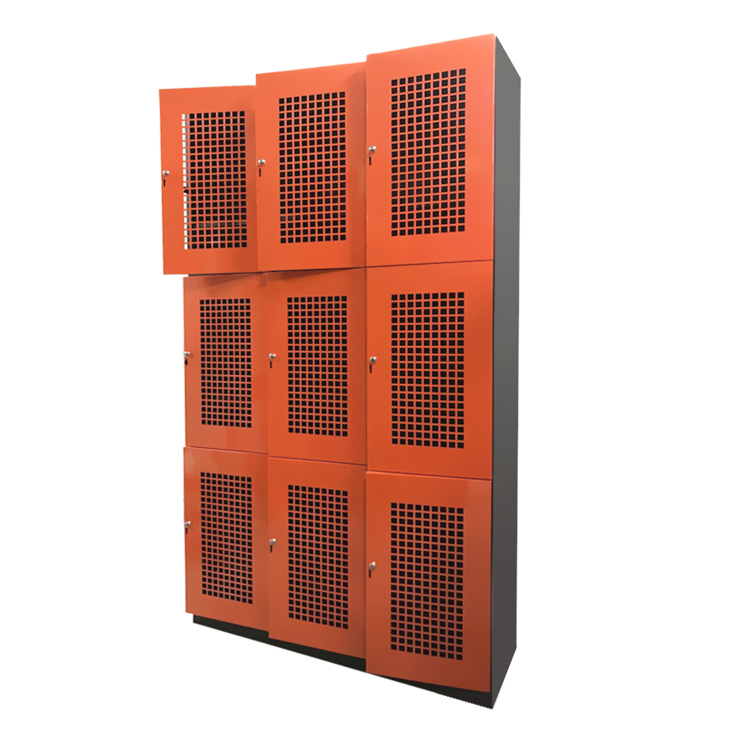SFS Metal Locker for Storage Clothes with Nine Doors in Orange SFS-SL-003