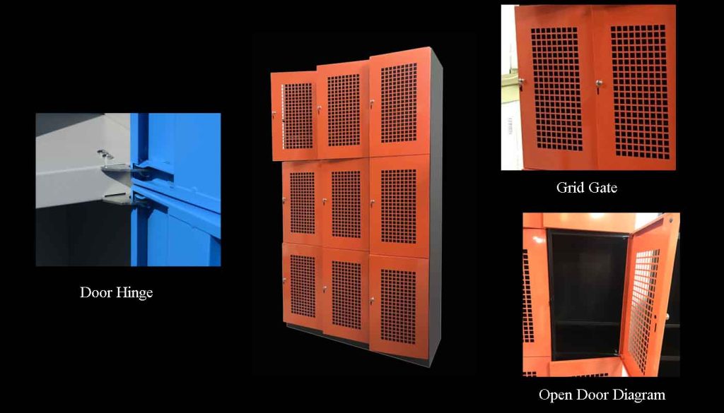 SFS Metal Locker for Storage Clothes with Nine Doors in Orange SFS-SL-003