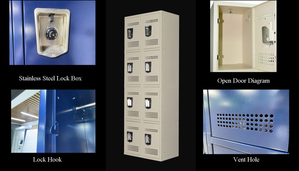 SFS Metal Locker for Storage Clothes with Eight Doors in Off-white SFS-SL-005