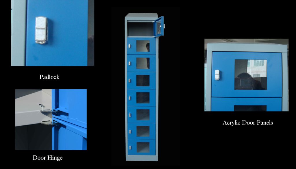 SFS Metal Locker for Storage Clothes with Eight Doors in Blue SFS-SL-005