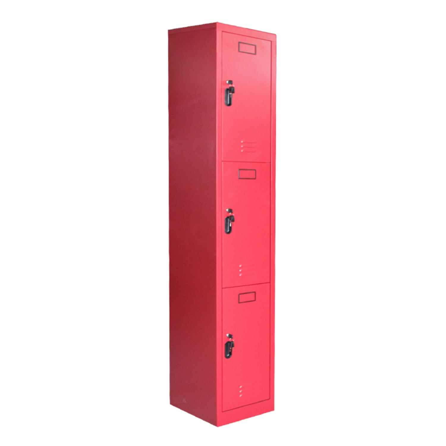 SFS Metal Wardrobe Locker for Storage Clothes with Three Doors in Red-SFS-SL-009