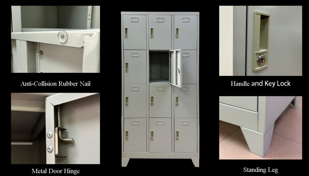 SFS Steel Storage Locker for Storage Clothes or Personal Goods with 12 Doors in White-SFS-SL-010