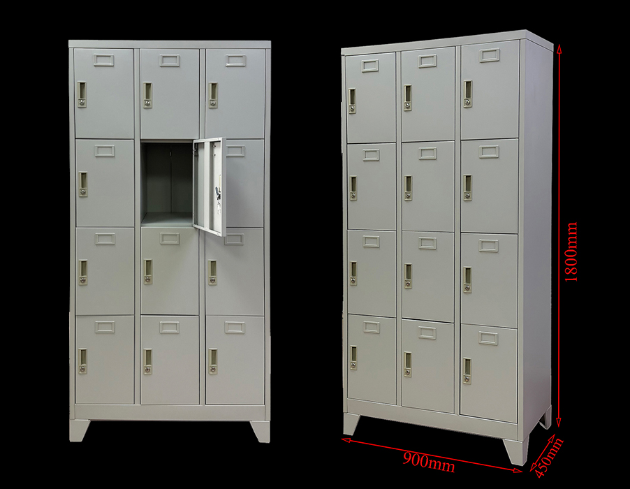SFS Steel Storage Locker for Storage Clothes or Personal Goods with 12 Doors in White-SFS-SL-010