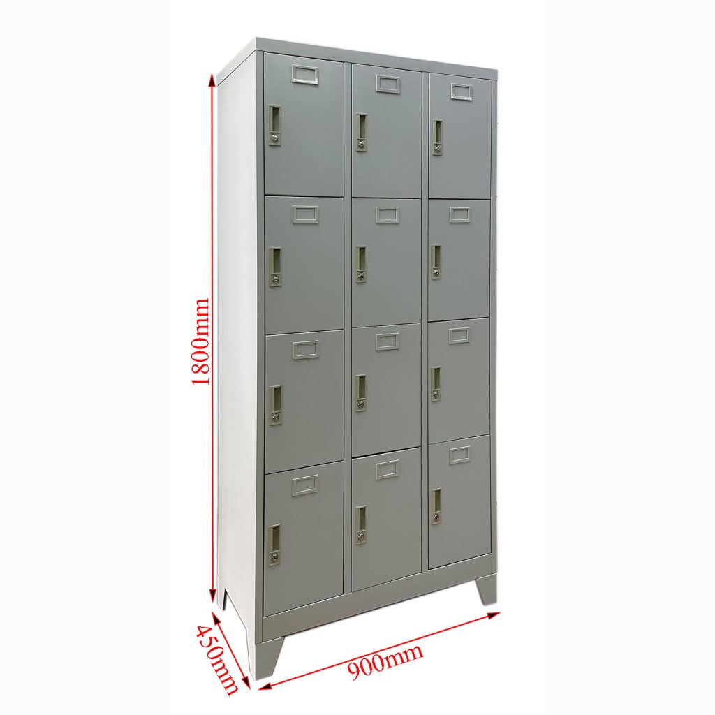 SFS Steel Storage Locker for Storage Clothes or Personal Goods with 12 Doors in White-SFS-SL-010