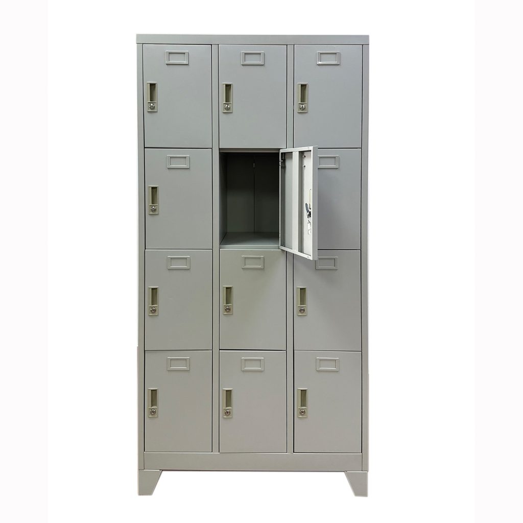 SFS Steel Storage Locker for Storage Clothes or Personal Goods with 12 Doors in White-SFS-SL-010