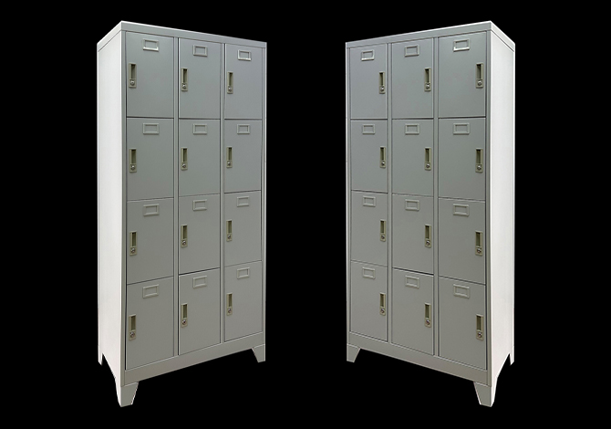 SFS Steel Storage Locker for Storage Clothes or Personal Goods with 12 Doors in White-SFS-SL-010