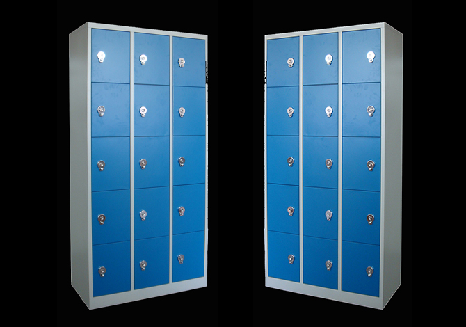 SFS Steel Storage Locker for Storage Clothes or Personal Goods with Fifteen Doors in Blue-SFS-SL-007