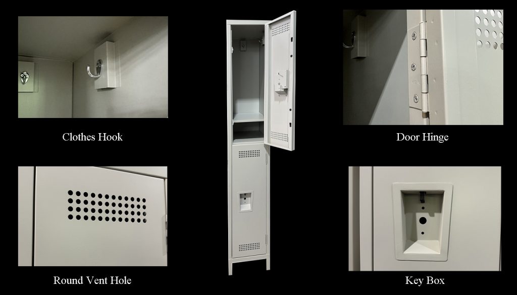 SFS Steel Wardrobe Locker for Storage Clothes with Two Doors in Offwhite-SFS-WL-018