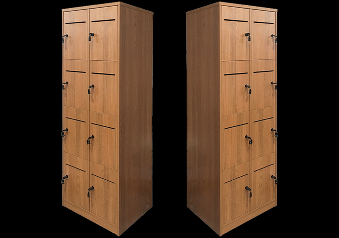 SFS wooden storage locker in 8 doors for letter storage